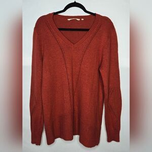 Women's Soft Surroundings Everest Sweater Sunrise Rust Orange cabin core